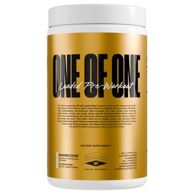 ONE OF ONE Loaded Pre-Workout High-Stim Energy, Focus & Endurance with EndoFlo, Genius Pure Alpha GPC, NeuroRush, Dynamine, No Crash, Gluten Free Snow Cone