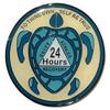 24 Hours Recovery Sea Turtle Medallion, AA Sobriety Token, Blue and Gold view 1
