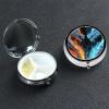 Ice and Fire Dragons Pill Box 3 Compartment Round Portable Pill Case for Pocket or Purse Pill Holder Weekly Pill Organizer Decorative Metal Medicine Vitamin Organizer Travel Gift view 1