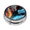 Ice and Fire Dragons Pill Box 3 Compartment Round Portable Pill Case for Pocket or Purse Pill Holder Weekly Pill Organizer Decorative Metal Medicine Vitamin Organizer Travel Gift view 3