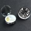 Classic Black Octopus Pill Box 3 Compartment Round Portable Pill Case for Pocket or Purse Pill Holder Weekly Pill Organizer Decorative Metal Medicine Vitamin Organizer Travel Gift view 1