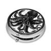 Classic Black Octopus Pill Box 3 Compartment Round Portable Pill Case for Pocket or Purse Pill Holder Weekly Pill Organizer Decorative Metal Medicine Vitamin Organizer Travel Gift view 3