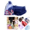 100 Pack Small Mesh Gift Bags,Jewelry Bags with Drawstring,Organza Mesh Bags For Gifts (Navy blue, 20 * 30CM) view 1