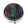 Dragon Scale Pill Box 3 Compartment Round Portable Pill Case for Pocket or Purse Pill Holder Weekly Pill Organizer Decorative Metal Medicine Vitamin Organizer Travel Gift view 2