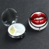 Cute Graphic Red Lips Pill Box 3 Compartment Round Portable Pill Case for Pocket or Purse Pill Holder Weekly Pill Organizer Decorative Metal Medicine Vitamin Organizer Travel Gift view 1