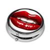 Cute Graphic Red Lips Pill Box 3 Compartment Round Portable Pill Case for Pocket or Purse Pill Holder Weekly Pill Organizer Decorative Metal Medicine Vitamin Organizer Travel Gift view 3