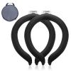 2Pcs.Neck Cooler Ice Ring with Insulated Bag. Wearable Body Cooling Tube for Hot Weather, Gel Ice Collar for in/Outdoor Workers, Sports. Reusable Cool Wraps, (Black*2) view 2