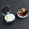 American USA Flag Eagle Art Pill Box 3 Compartment Round Portable Pill Case for Pocket or Purse Pill Holder Weekly Pill Organizer Decorative Metal Medicine Vitamin Organizer Travel Gift view 1