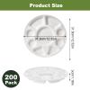 100 Pack 9 Compartment Divided Plates disposables- 12.5" Diameter, 1.18" Height, Friendly, Heavy Duty biodegradables Plates Made of Sugar Cane Fibers, for Party, Thali, Buffet view 2