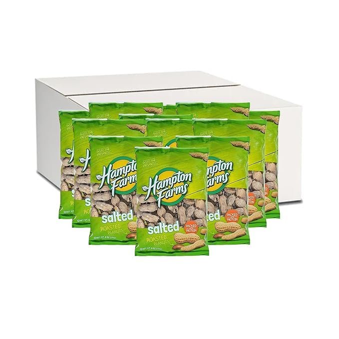 Austin's Roasted Salted In Shell Peanuts, 6 Ounce Bag (12-Pack)