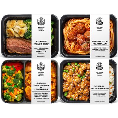Grumpy Butcher Chef-Crafted Gourmet Meals Sampler: BBQ Fusion, 4-pack (12-15 oz each) Premium Prepared Meals & Entrees