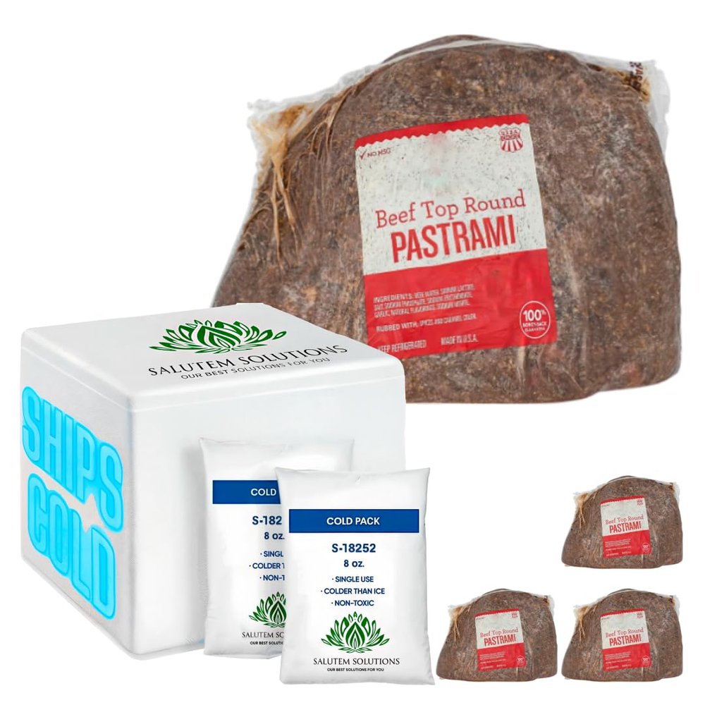 Salutem Vita - Beef Top-Round Pastrami, 1.25 lbs. (actual weight may vary within 5%) - Pack of 4