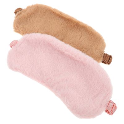 PLAFOPE 2pcs Cute Eye Mask Soft Plush Sleep Masks for Light Blocking for Travel Home Office Use