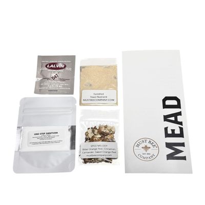 Mead Ingredients Only- Yeast, Yeast Nutrients, Spice Melody (Bitter Orange Peel, Sweet Orange Peel, Coriander, Cinnamon) One Step Cleanser & Instructions. Use With Any Mead Making Kit.