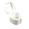 HAPINARY Denture Storage Box Strainer Portable and False Teeth Container for Travel and Cleaning Compact Design for Mouth Guards and Retainers White view 1