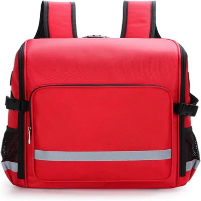 CAIMIAO First Aid Backpack Emergency Empty First Responder Bag, Emergency Trauma Bag with Detachable Dividers for EMT(Red)