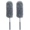 2 Pack Small Microfiber Feather Duster for Cleaning, Hand Washable Dusters with Extendable Pole, Cleaning Tools for Office, Car, Window, Furniture, Ceiling Fan view 1