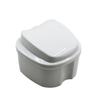 GOOHOCHY Denture Bath Box Case Strainer Portable False Teeth Storage Container Compact and Design for Travel Easy Cleaning White view 1