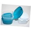 GOOHOCHY Denture Bath Box Case Strainer Portable False Teeth Storage Container Compact and Design for Travel Easy Cleaning White view 3