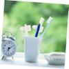 Baluue 2pcs Dual-Head Denture Cleaning Brush Soft and Firm Bristles for False Teeth Care Ergonomic Non-Slip Handle for Easy Control White Blue view 4