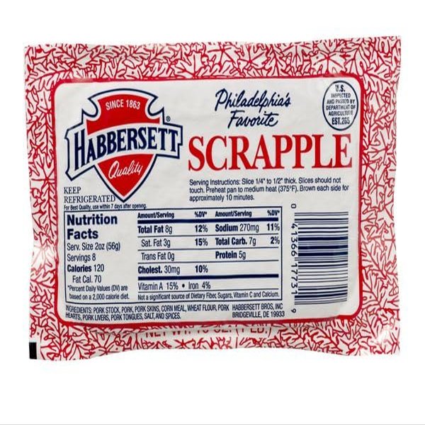 Habbersett Scrapple 16 OZ Package (Pack of 4) - Shipped w/Cold Pack shipping