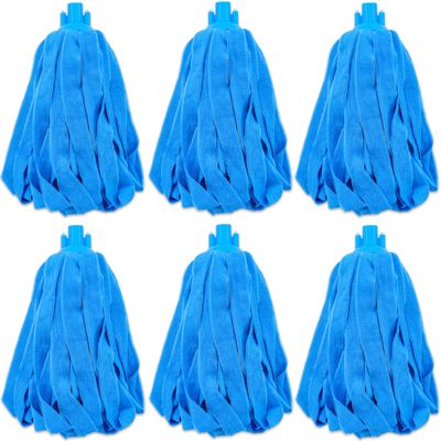 EaseYourDay Microfiber Cloth String Mop Head Refill, Loop End Screw On Mop Head Compatible with All Standard US Threading Pole (Acme 3/4 inch Thread) (6)