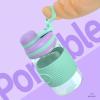 HENGFEI Glass Shaker Bottle 12oz for Protein Mixes, Borosilicate Glass Shaker with Strainer and Silicone Sleeve (Lilac-Cyan) view 3