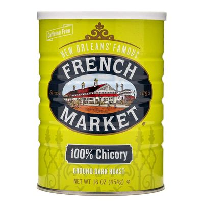 French Market 100% Pure Ground Dark Roast Chicory, Caffeine Free, 16oz Can (Pack of 1)