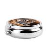 Tiger Lying on Wood Pill Box 3 Compartment Round Portable Pill Case for Pocket or Purse Pill Holder Weekly Pill Organizer Decorative Metal Medicine Vitamin Organizer Travel Gift view 4