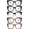 VIGOALOR Reading Glasses for Women 5 Pack lue Light Blocking Oversized Square Computer Spring Hinge Readers (5 Mix, 2.0, multiplier_x) view 1