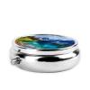 Lake Mountain Landscape Pill Box 3 Compartment Round Portable Pill Case for Pocket or Purse Pill Holder Weekly Pill Organizer Decorative Metal Medicine Vitamin Organizer Travel Gift view 4