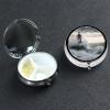 Lighthouse in Storm Pill Box 3 Compartment Round Portable Pill Case for Pocket or Purse Pill Holder Weekly Pill Organizer Decorative Metal Medicine Vitamin Organizer Travel Gift view 1