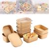 30Pcs Brown Meal Prep Containers With Lids, Rectangle Food Containers, Food Meal Prep Containers, Party Supplies Treat Bowls (30Pcs,17oz) view 1