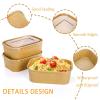 30Pcs Brown Meal Prep Containers With Lids, Rectangle Food Containers, Food Meal Prep Containers, Party Supplies Treat Bowls (30Pcs,17oz) view 4