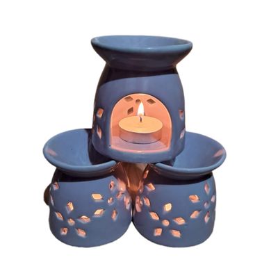 1 Piece Ceramic Oil Burner Set with Tea Light Holder, Aromatherapy Diffuser