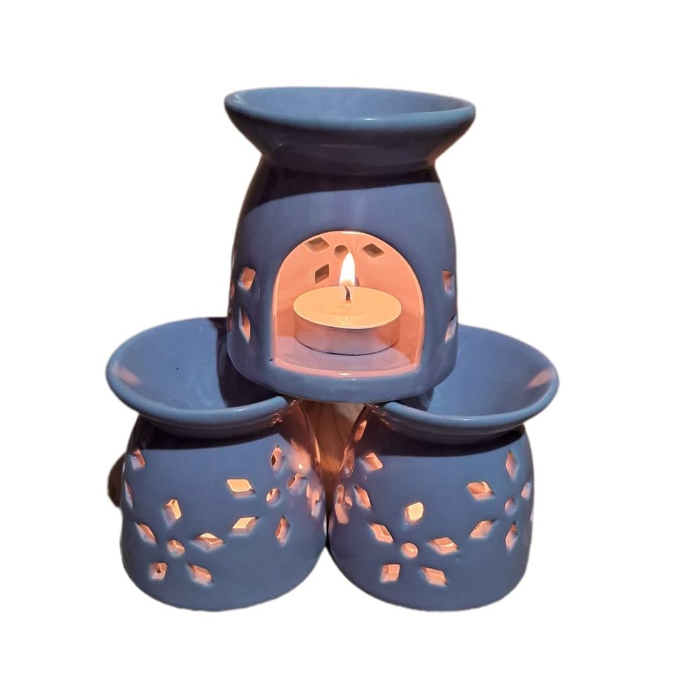 1 Piece Ceramic Oil Burner Set with Tea Light Holder, Aromatherapy Diffuser