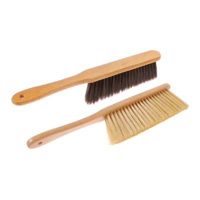 Luxshiny 2pcs Wooden Bed Cleaning Brush Set Soft Bristle Dust Remover for Home Cleaning Handheld Whisk Broom for Furniture and Sofa Dusting