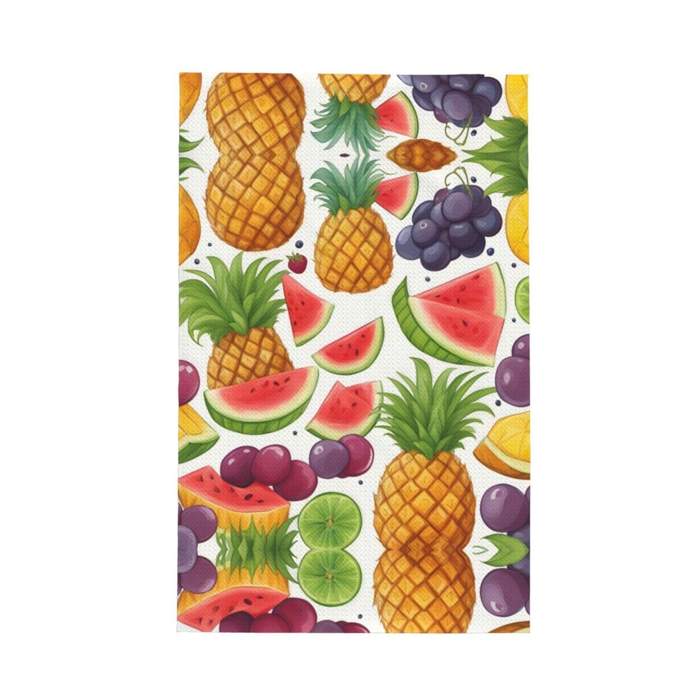 Juandeng Fresh Juicy Fruits Pineapple Berries Grape Orange Print Waffle Kitchen Towels-Super Absorbent Quick-Drying Dish Cloths for Kitchen Cleaning Towel