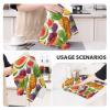 Juandeng Fresh Juicy Fruits Pineapple Berries Grape Orange Print Waffle Kitchen Towels-Super Absorbent Quick-Drying Dish Cloths for Kitchen Cleaning Towel view 3