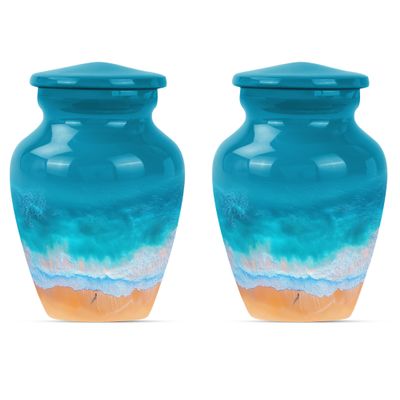 Beach Urn, Burial Urns for Human Ashes Adult Male, Human Urns for Ashes, Small Urns for Human Ashes Keepsake, Burial Urns for Women, Urn for Ashes for Women(Size - 3inch, 2 Pcs)