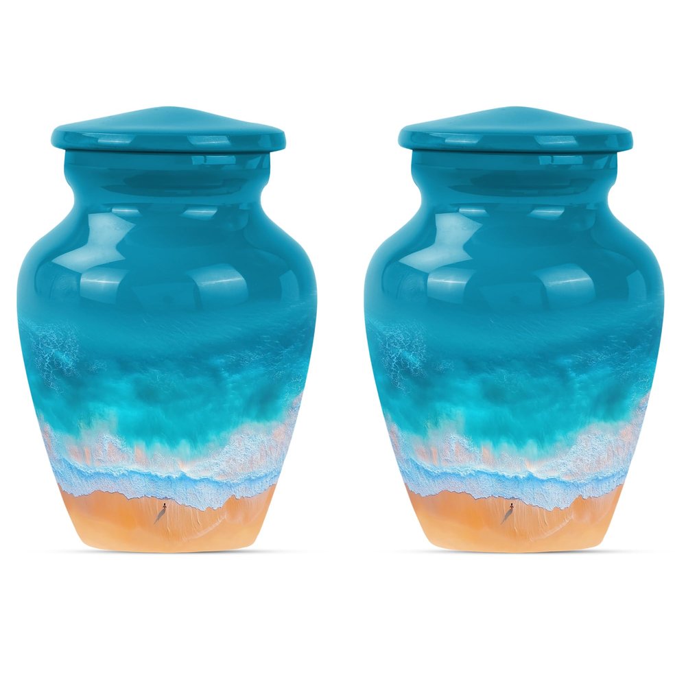 Beach Urn, Burial Urns for Human Ashes Adult Male, Human Urns for Ashes, Small Urns for Human Ashes Keepsake, Burial Urns for Women, Urn for Ashes for Women(Size - 3inch, 2 Pcs)
