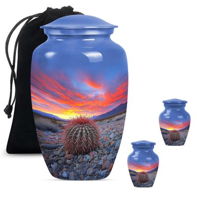 Cactus Urn, Cremation Urns for Human Ashes, Large Human Urn, Mini Urns for Human Ashes Keepsake, Mini Urn for Ashes, Cremation Urns for Human Ashes(Size - 10inch 1Pcs, 3inch 2Pcs)