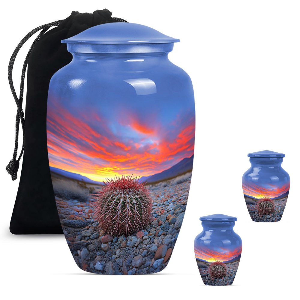 Cactus Urn, Cremation Urns for Human Ashes, Large Human Urn, Mini Urns for Human Ashes Keepsake, Mini Urn for Ashes, Cremation Urns for Human Ashes(Size - 10inch 1Pcs, 3inch 2Pcs)
