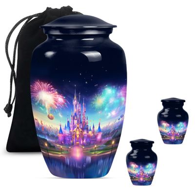 Castle Urn, Urn for Ashes for Women, Urns for Human Ashes Adult for Burial, Funeral Cremation Urns, Urn for Ashes for Women, Urns for Ashes Adult Male Large(Size - 10inch 1Pcs, 3inch 2Pcs)