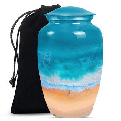 Beach Urn, Large Urns for Human Ashes, Cremation Urns for Human Ashes, Urn for Ashes Adult Male, Urn for Ashes Adult Male, Urns for Adult Human Ashes (Size - 10inch)