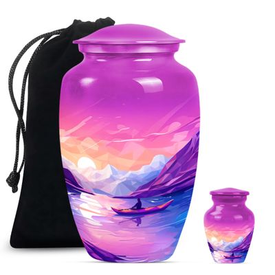Boat Urn, Burial Urns for Adult Human Ashes, Cremation Urns for Women, Urns for Human Ashes, Urns for Ashes Adult Male Large, Burial Urn for Ashes (Size - 10inch 1Pcs, 3inch 1Pcs)