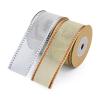 TYLPFH (10m/lot) Yarn-Dyed Metallic Wire Edge Ribbons for Party Home Decorations DIY Bow Supplies Bouquet Wrapping Ribbons Crafts(Silver) view 2