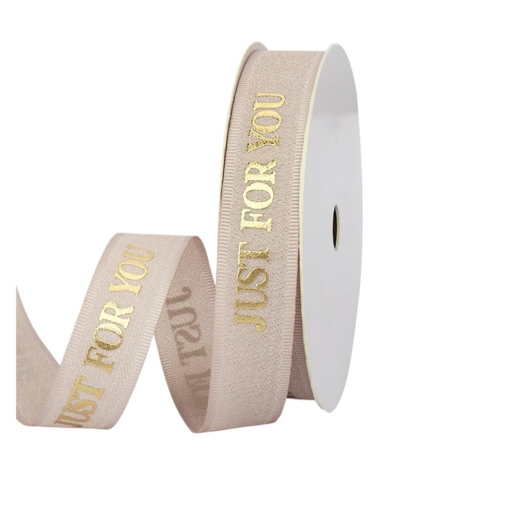 TYLPFH 10 Yards/Roll JUST for You Collection Packaging Handmade DIY Material Bow Decorative Ribbon(Champagne(16mm))