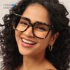 Firmoo Oversized Blue Light Blocking Glasses for Woman/Men, Black Square Frame Computer Gaming & Phone Eyewear Anti Eyestrain, Cathy001 view 3