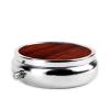 Red Wood Pill Box 3 Compartment Round Portable Pill Case for Pocket or Purse Pill Holder Weekly Pill Organizer Decorative Metal Medicine Vitamin Organizer Travel Gift view 4